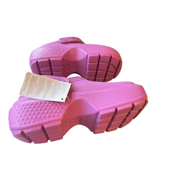 Crocs Classic Platform Clog Sandals Pink Size 7 M / 9 W Lightweight Slip-On Shoe - Picture 5 of 9